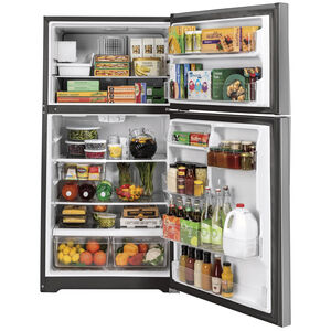 GE 30 in. 19.2 cu. ft. Top Freezer Refrigerator with Ice Maker - Stainless Steel, , hires