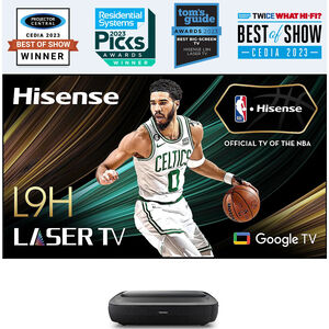 Hisense L9H 3000-Lumen UHD 4K Ultra Short-Throw Laser DLP Smart Home Theater Projector with 100" ALR Screen, , hires