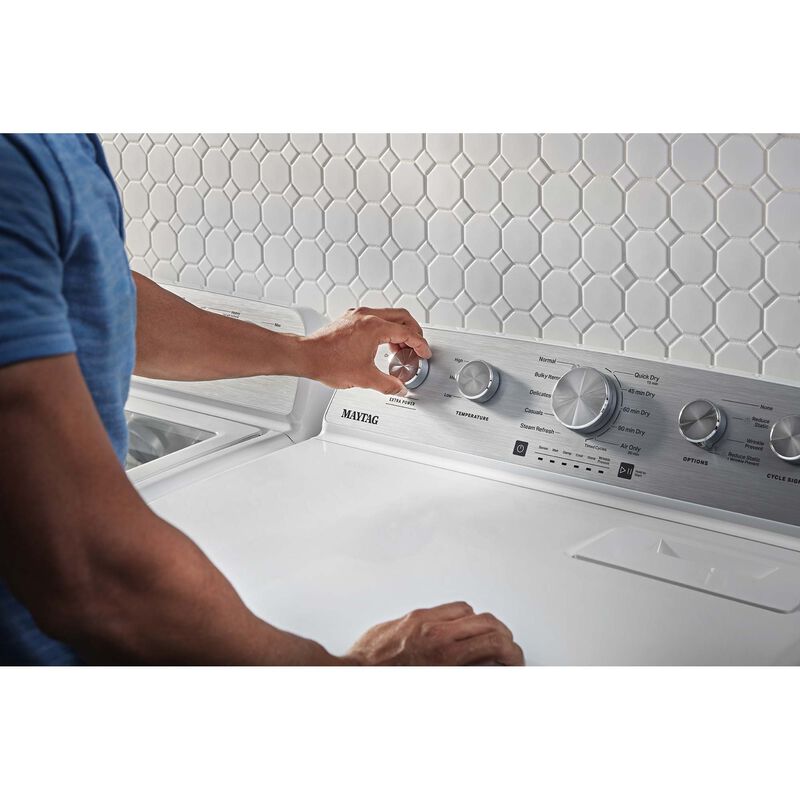 Maytag 29 in. 7.0 cu. ft. Electric Dryer with 10 Dryer Programs, 4 Dry Options & Wrinkle Care - White, White, hires