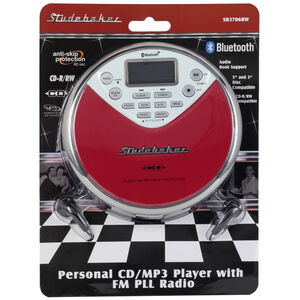 Studebaker Personal Bluetooth MP3 CD Player with Digital FM Radio & Built-in Rechargeable Battery, , hires