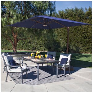 SimplyShade Bali 10' Square Cantilever Umbrella in Solefin Fabric - Blue Sky, Blue, hires