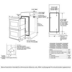 GE Profile 30 in. 10 cu. ft. Smart Top Control Electric Double Wall Oven with True European Convection - Stainless Steel, , hires