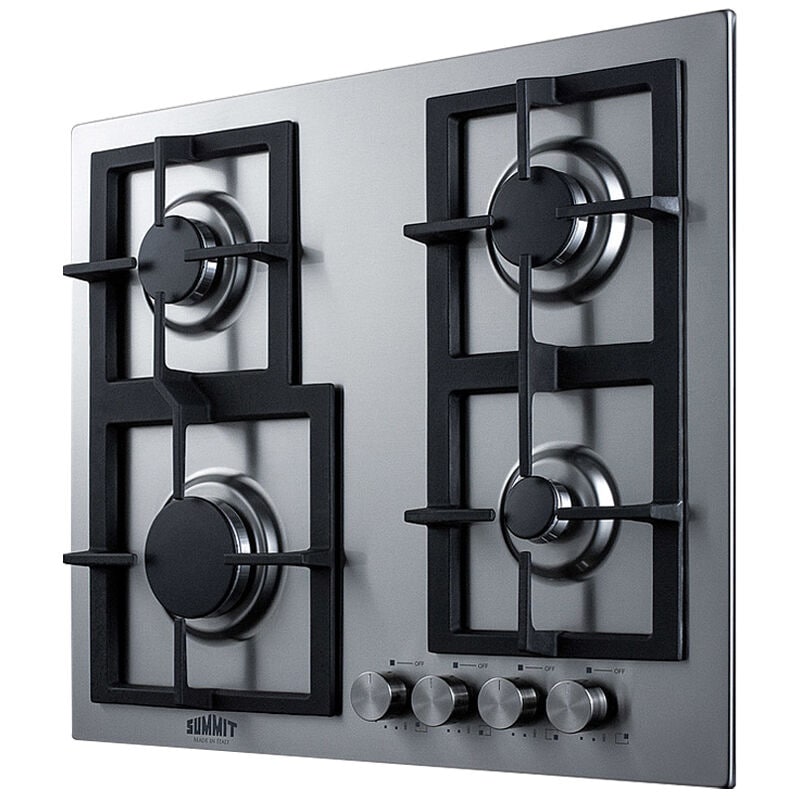 Summit 24 in. 4-Burner Natural Gas Cooktop - Stainless Steel, , hires