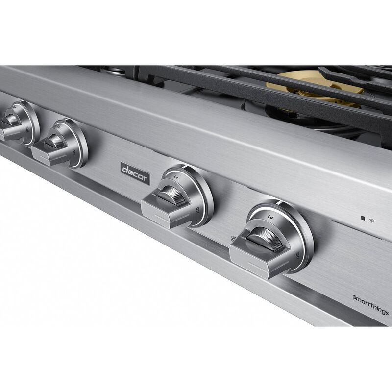 Dacor Transitional 48 in. 6-Burner Smart Natural Gas Rangetop with Simmer Burner & Power Burner - Silver Stainless, , hires