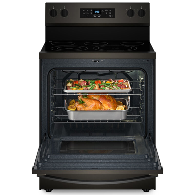 Whirlpool 30 in. 5.3 cu. ft. Air-Fry Standard Convection Electric Range with Radiant Burners - Black Stainless, , hires
