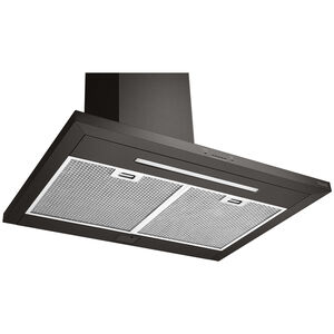 LG 36 in. Ducted Chimney Style Range Hood with 600 CFM, 5 Fan Speeds & 1 LED Light - Black Stainless, Black Stainless, hires