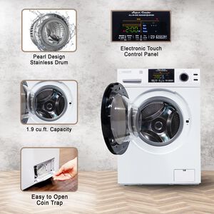 Equator 24 in. 1.9 cu. ft. Electric Front Load Vented/Ventless All-in-One Washer/Dryer Combo with Sanitize Cycle & Sensor Dry - White, White, hires