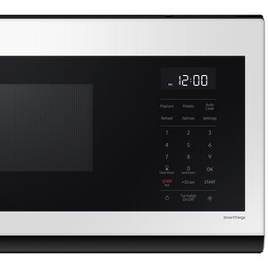 Samsung Bespoke 30 in. 1.1 cu. ft. 1100W Low Profile Smart Over-the-Range Microwave with 400 CFM - White Glass, , hires