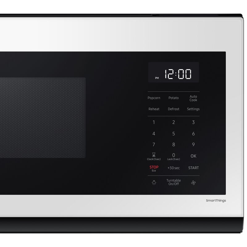 Samsung Bespoke 30 in. 1.1 cu. ft. 1100W Low Profile Smart Over-the-Range Microwave with 400 CFM - White Glass, , hires