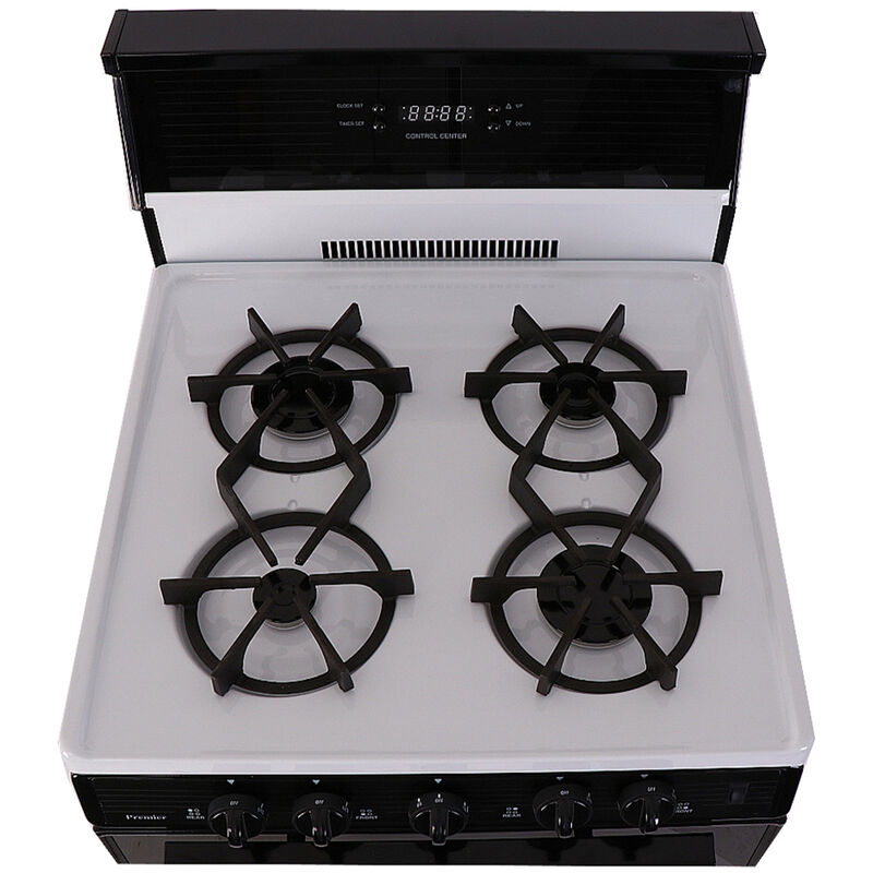 Premier 24 in. 3 cu. ft. Gas Range with 4 Sealed Burners - White, , hires