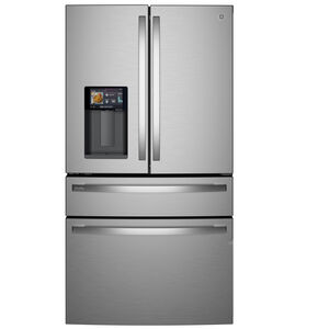 GE Profile 36 in. 27.9 cu. ft. Smart 4-Door French Door Refrigerator with Ice & Water Dispenser - Fingerprint Resistant Stainless Steel, , hires