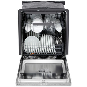 LG 24 in. Top Control Flush-Mount Smart Dishwasher with 46 dBa Sound level, 3rd-Rack, Dynamic Heat Dry with AutoVent Dry & Pocket Handle - PrintProof Stainless Steel, , hires