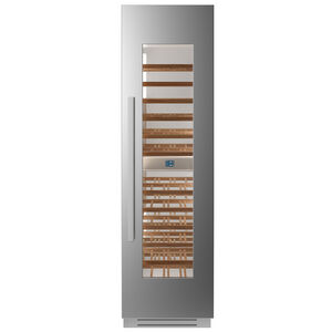 Bertazzoni 24 in. Built-in Wine Cellar Column with Wood Racks, Dual Temperature Zones & 80-Bottle Capacity - Stainless Steel, , hires