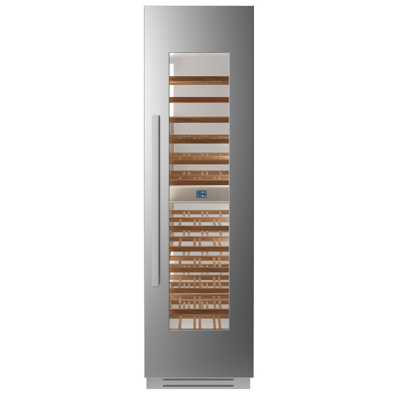 Bertazzoni 24 in. Built-in Wine Cellar Column with Wood Racks, Dual Temperature Zones & 80-Bottle Capacity - Stainless Steel, , hires