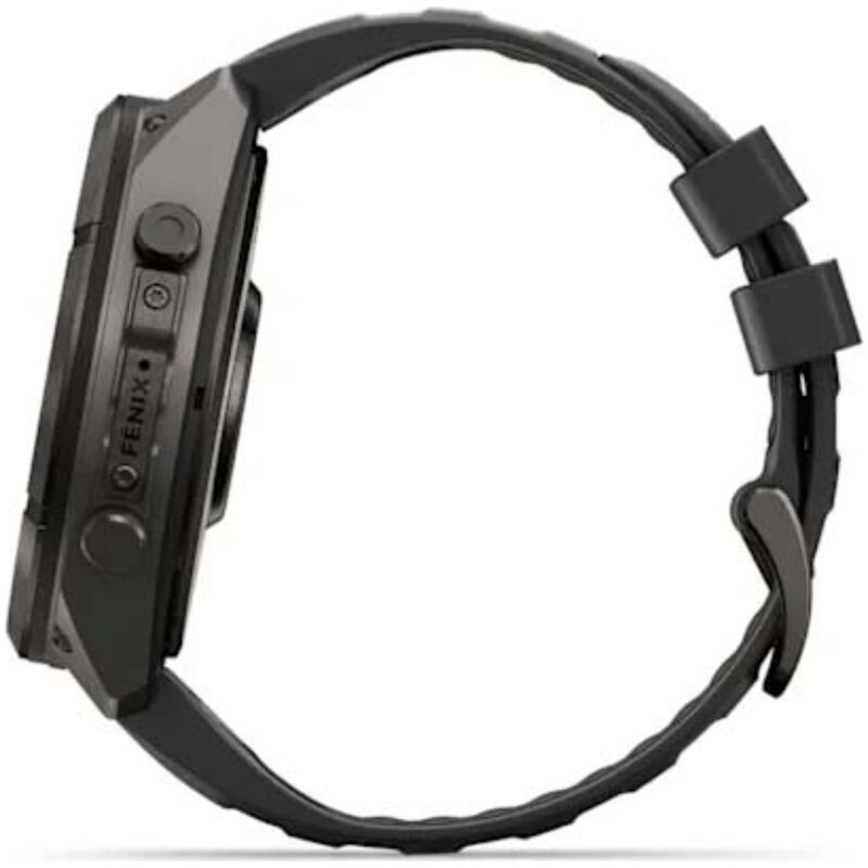 Garmin fenix 9 Pro 51 mm, AMOLED Smart Watch - Carbon Gray DLC Titanium with Black/Pebble Gray Silicone Band, , hires