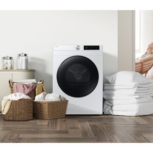 Samsung 24 in. 4.0 cu. ft. Smart Stackable Electric Dryer with Sensor Dry & Sanitize Cycle - White, , hires