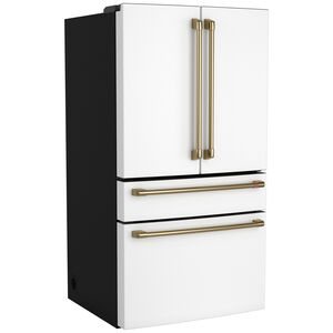 Cafe 36 in. 28.7 cu. ft. Smart 4-Door French Door Refrigerator with Internal Water Dispenser - Matte White, , hires