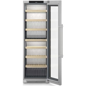 Liebherr 24 in. Freestanding Wine Cabinet with Wood Racks, Dual Temperature Zones & 155-Bottle Capacity - Stainless Steel, , hires