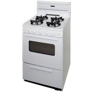 Premier 24 in. 3.0 cu. ft. Oven Freestanding Gas Range with 4 Sealed Burners - White, , hires