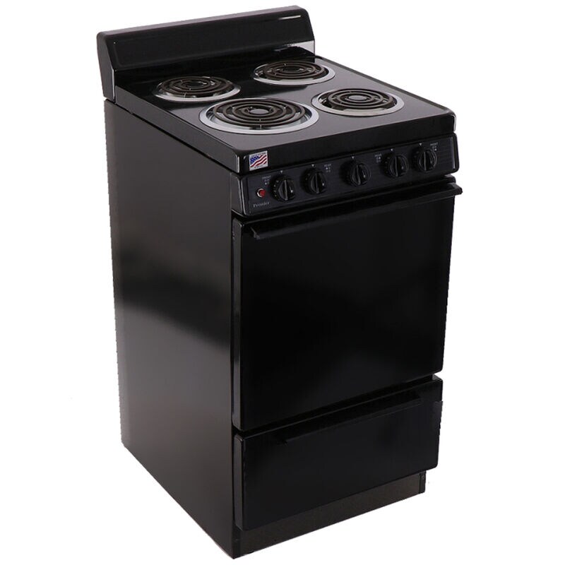 Premier 20 in. 2.4 cu. ft. Electric Range with Coil Burners - Black, , hires