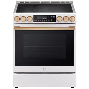 LG Studio 30 in. 6.3 cu. ft. Smart Air Fry Convection Oven Slide-In Electric Range with 5 Radiant Burners - Essence White, , hires