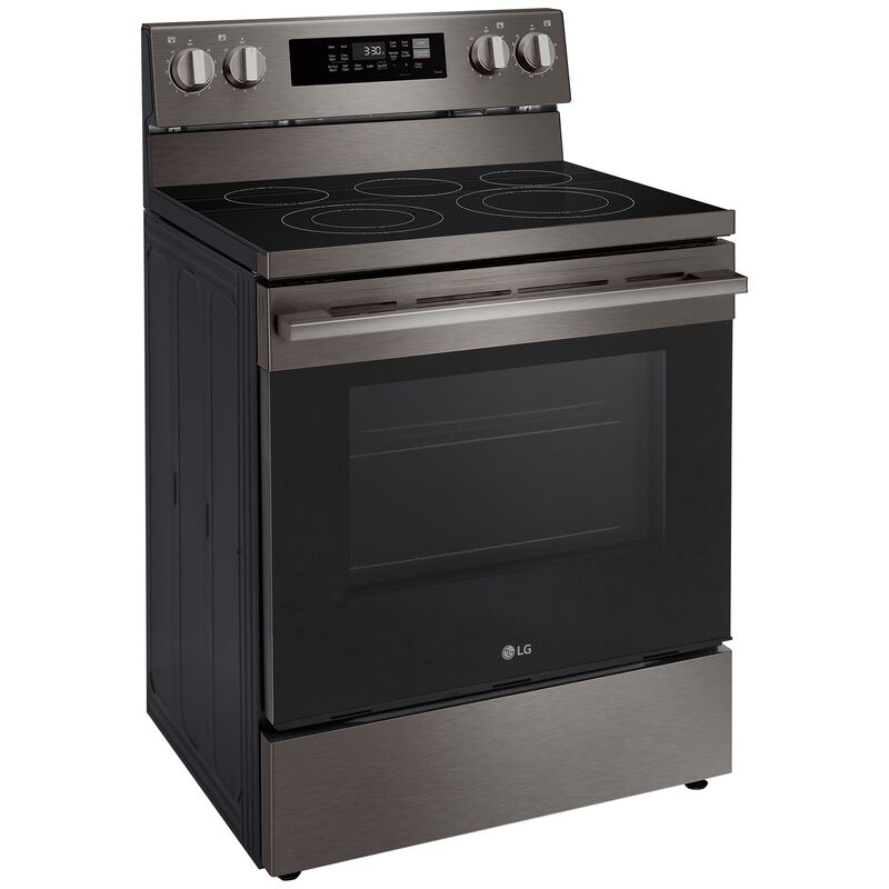 LG 30 in. 6.3 cu. ft. Smart Air-Fry True European Convection Electric Range with Radiant Burners - Black Stainless Steel, , hires