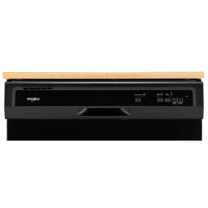 Whirlpool 24 in. Front Control Portable Dishwasher with 64 dBa Sound Level & Pocket - Black, Black, hires