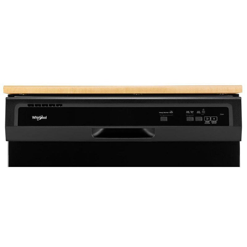 Whirlpool 24 in. Front Control Portable Dishwasher with 64 dBa Sound Level & Pocket - Black, Black, hires