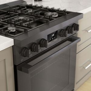 Bosch 800 Series 30 in. 3.6 cu. ft. Standard Convection Gas Range with 5 Sealed Burners - Black Stainless Steel, , hires