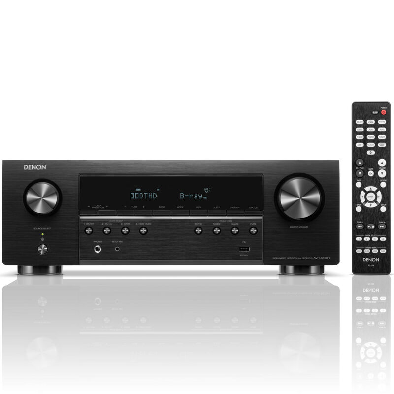 Denon 5.2 Ch. 75W 8K AV Receiver with Built-In HEOS - Black, , hires