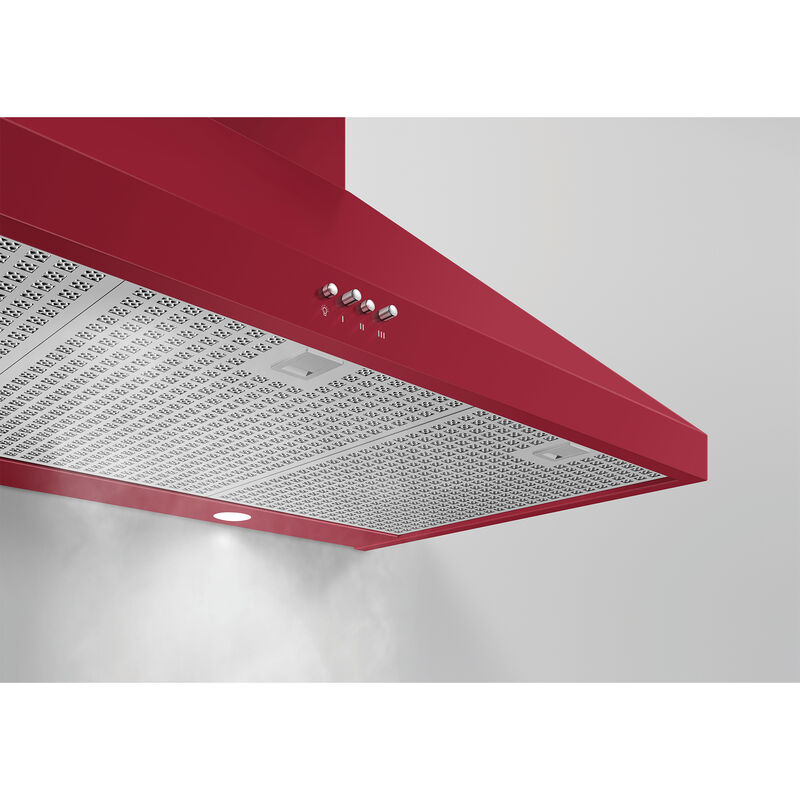 Fisher & Paykel Series 7 36 in. Convertible Chimney Style Range Hood with 600 CFM, 3 Fan Speeds & 2 LED Lights - Red, , hires