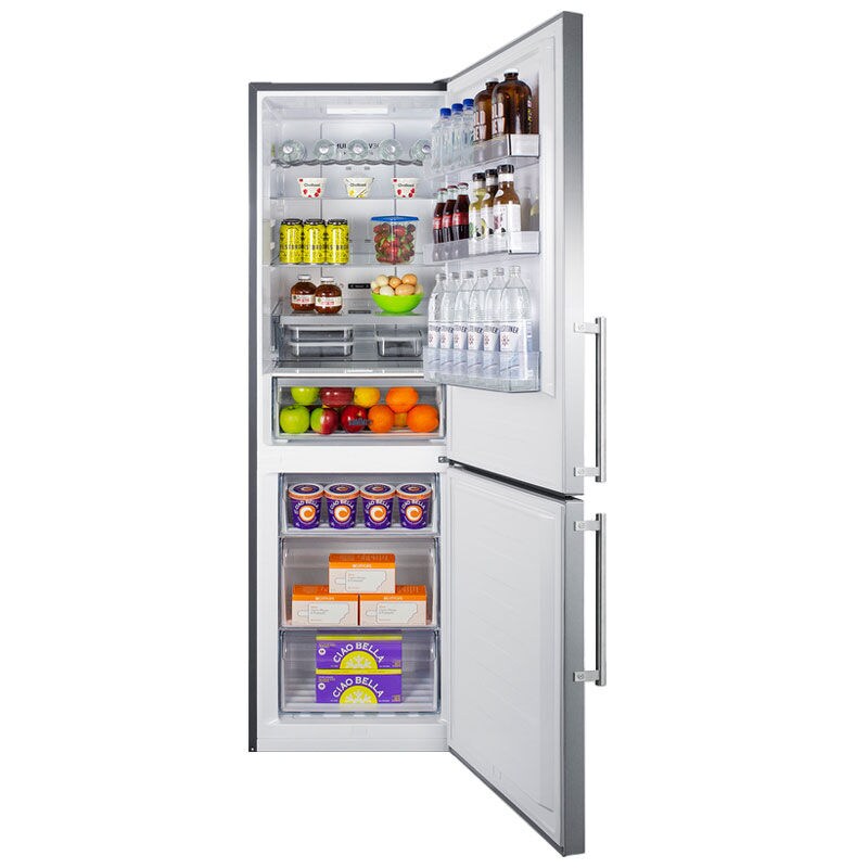 Summit 24 in. 10.6 cu. ft. Counter Depth Bottom Freezer Refrigerator - Stainless Steel, , hires