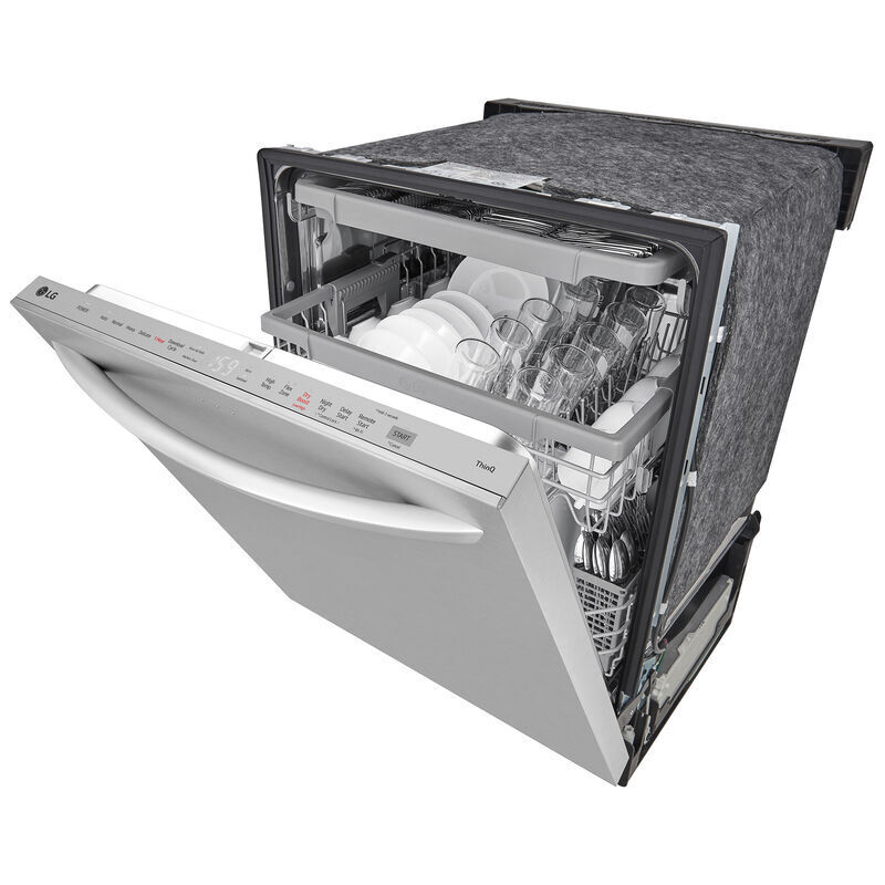 LG 24 in. Top Control Smart Dishwasher with 46 dBa Sound Level & 3rd-Rack - PrintProof Stainless Steel, PrintProof Stainless Steel, hires