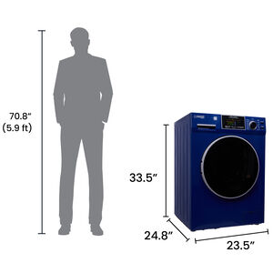Equator 24 in. 1.9 cu. ft. Electric Front Load All-in-One Laundry Center with Sanitize Cycle & Sensor Dry - Blue, Blue, hires