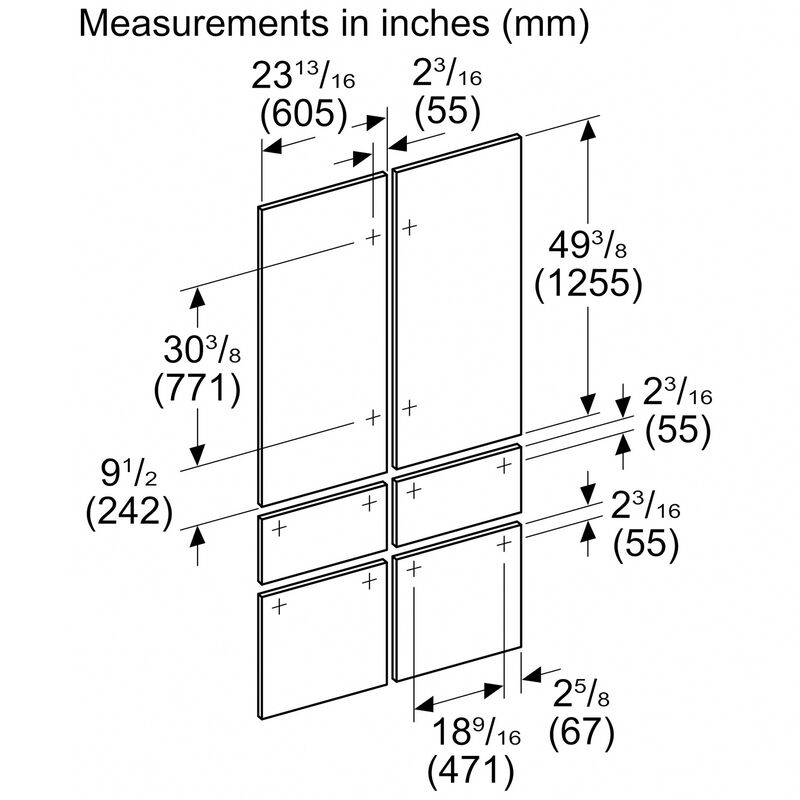 Thermador 48 in. French Door Panel Kit for Refrigerators - Stainless Steel, , hires