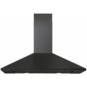 XO 30 in. Chimney Style Range Hood with 3 Speed Settings, 600 CFM, Convertible Venting & 2 LED Lights - Black, Black, hires