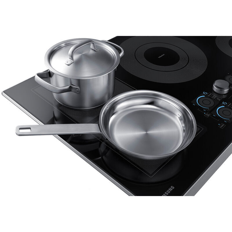 Samsung 36 in. 5-Burner Smart Induction Cooktop with Simmer Burner & Power Burner - Stainless Steel, , hires
