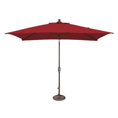 SimplyShade Catalina 6.6'x10' Rectangle Push Button Market Umbrella in Solefin Fabric - Really Red | SSUM92XD2412
