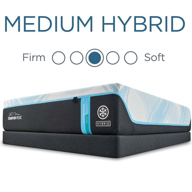 Tempur-Pedic LuxeBreeze 2.0 Medium Hybrid Mattress - King, , hires