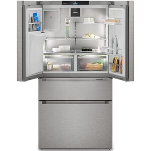 Liebherr Prime Series 36 in. 19.1 cu. ft. Smart Counter Depth 4-Door French Door Refrigerator with Ice & Water Dispenser - Stainless Steel, , hires