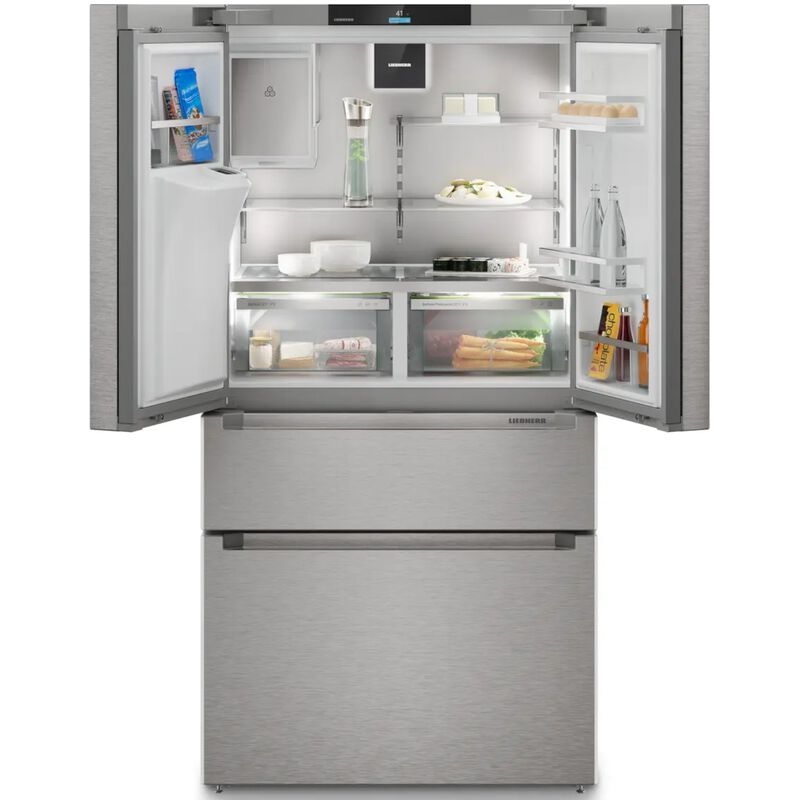 Liebherr Prime Series 36 in. 19.1 cu. ft. Smart Counter Depth 4-Door French Door Refrigerator with Ice & Water Dispenser - Stainless Steel, , hires