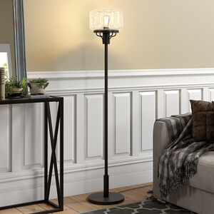 Hudson & Canal Tatum Blackened Bronze Globe & Stem Floor Lamp, , hires