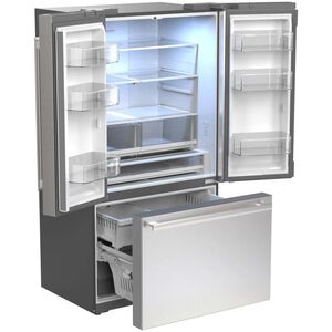 Sharp 36 in. 26.5 cu. ft. Counter Depth Garage-Ready French Door Refrigerator with Internal Water Dispenser - Stainless Steel, , hires