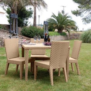 Panama Jack Austin 5-Piece Square Dining Set with Cushions - Honey, , hires