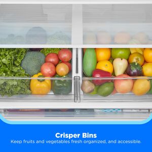 Midea 33 in. 22.8 cu. ft. Smart Counter Depth Bottom Freezer Refrigerator with Ice Maker - Stainless Steel, , hires