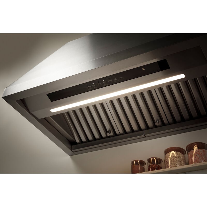 Monogram 48 in. Smart Ducted Standard Style Range Hood with 1220 CFM, 4 Fan Speeds & 1 LED Light - Stainless Steel, , hires