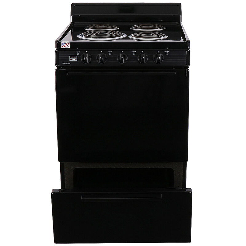 Premier 24 in. 3 cu. ft. Electric Range with Coil Burners - Black, , hires