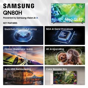 Samsung - 75" Class QN80H Neo QLED 4K UHD Smart Tizen TV, , hires