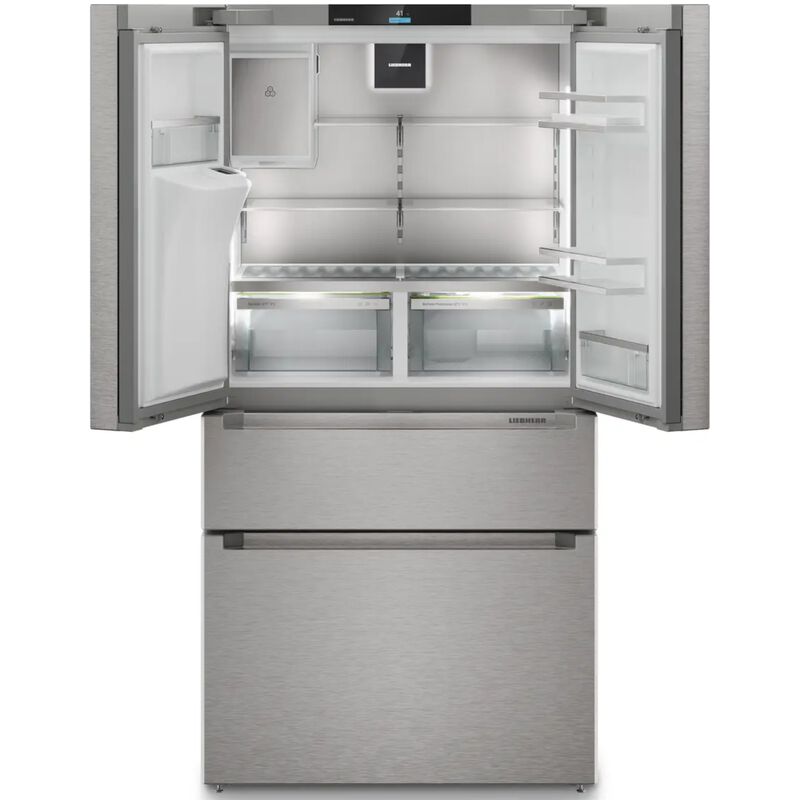 Liebherr Prime Series 36 in. 19.1 cu. ft. Smart Counter Depth 4-Door French Door Refrigerator with Ice & Water Dispenser - Stainless Steel, , hires