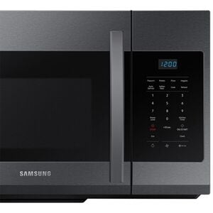 Samsung 30 in. 1.7 cu. ft. 1000W Over-the-Range Microwave with 300 CFM - Black Stainless, Black Stainless, hires